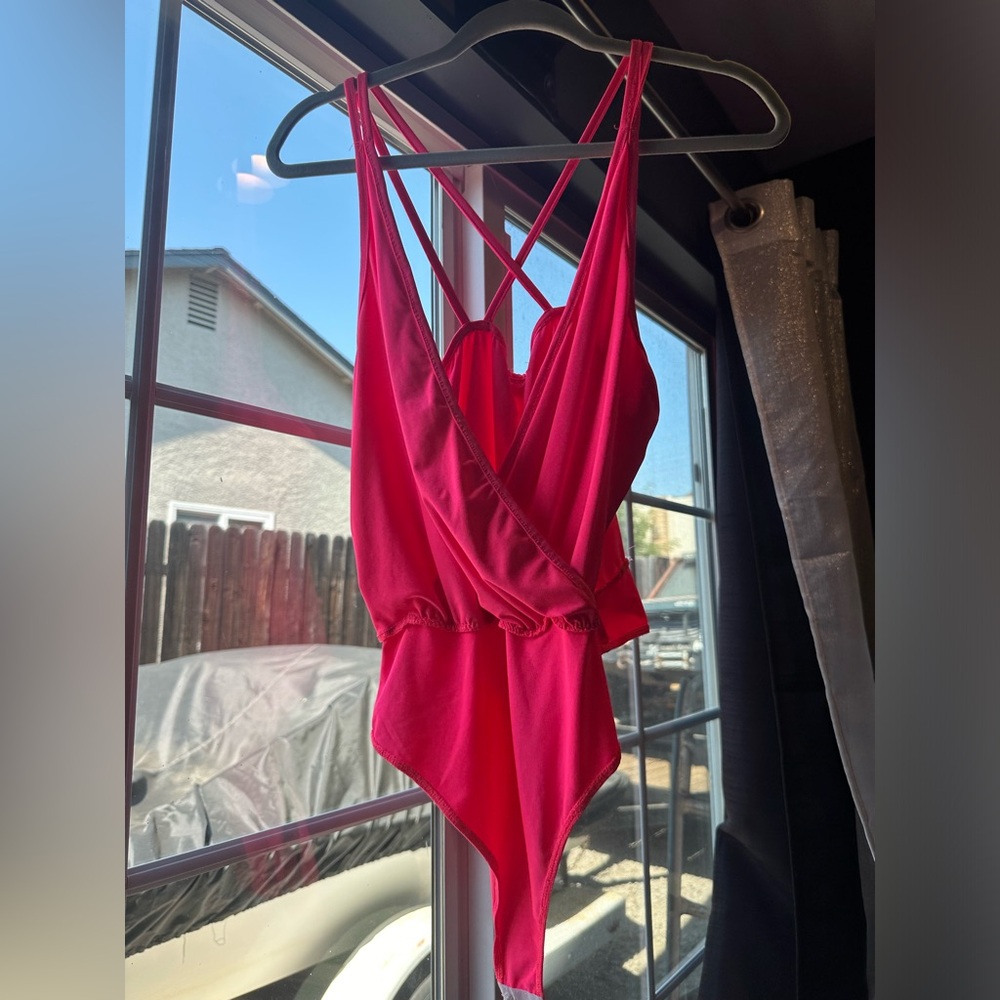 Hot Pink Low Neck Body Suit
